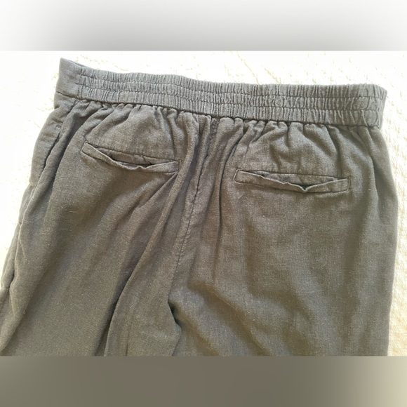 Banana Republic Linen-Blend Cropped Wide Leg Pant Black S EUC - Picture 14 of 14